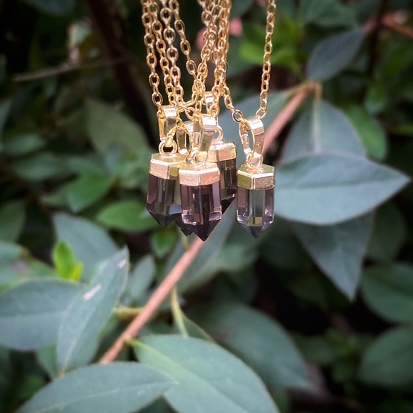 18K Smoky Quartz Point Necklace - Picture 2 of 4